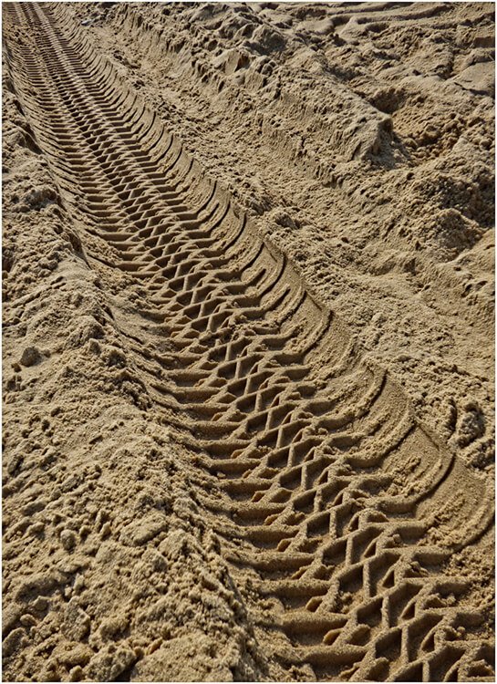 Photocraft Camera Club - Tyre Track in the Sand by Gillian M